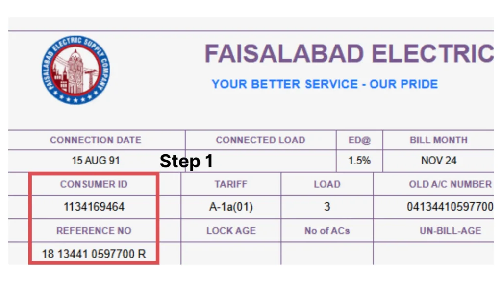 Duplicate FESCO Online Bill