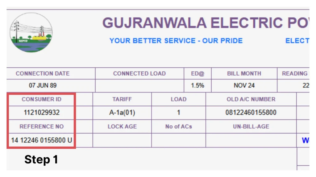 Duplicate GEPCO Online Bill